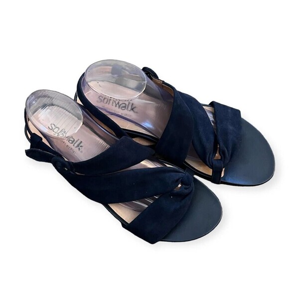 SoftWalk Tieli‎ Sandals, Navy Suede, Women's 12 M - Picture 1 of 8